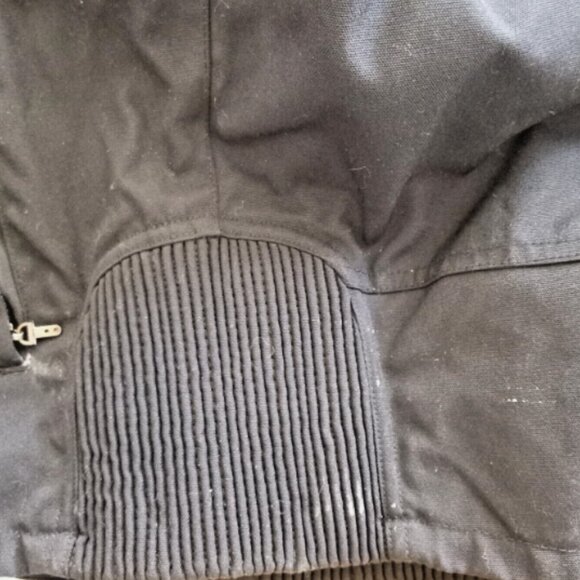 Harley-Davidson Black Canvas Jacket Flames Emblem Large Zipper Pockets Authentic - Picture 9 of 14